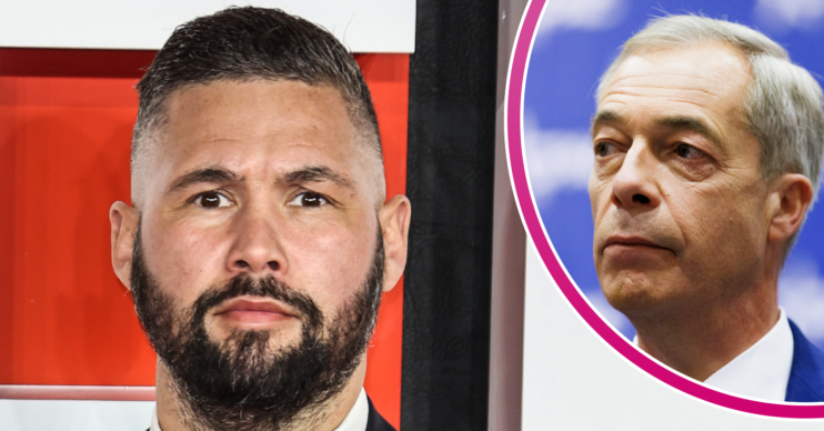 Tony Bellew and Nigel Farage looking straight faced