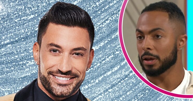 Giovanni Pernice smiling and Tyler West inset
