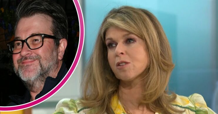 Derek Draper smiling / Kate Garraway speaking on GMB