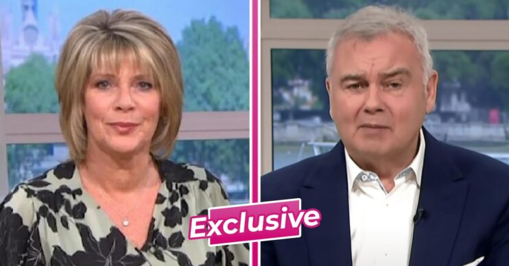 Ruth Langsford beside Eamonn Holmes exclusive composite on set of This Morning