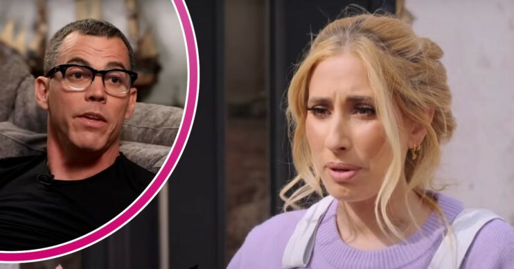 Steve-O / Stacey Solomon looking concerned