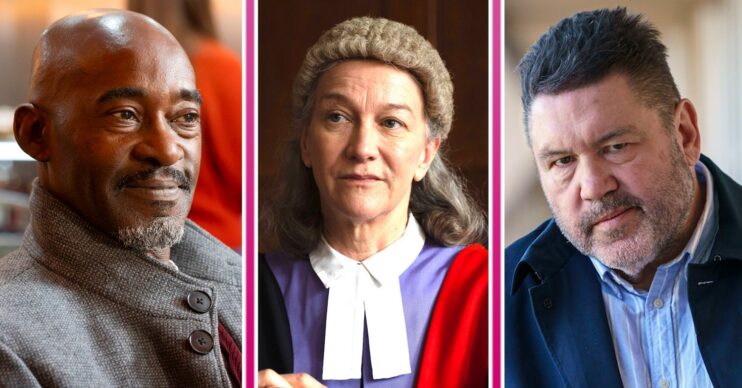 The Outlaws series 3 cast: headshots of Patrick Robinson, Matilda Ziegler and Ricky Grover