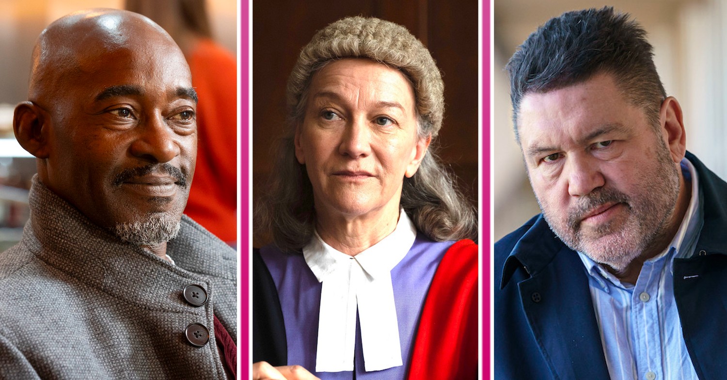 The Outlaws series 3 cast: headshots of Patrick Robinson, Matilda Ziegler and Ricky Grover