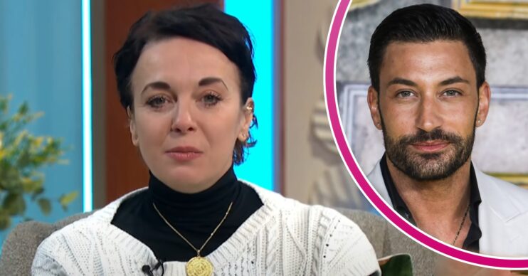 Amanda Abbington on Lorraine and Giovanni Pernice posing at movie premiere