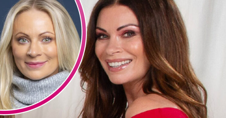 Coronation Street's Alison King, and in a bubble is DS Swain