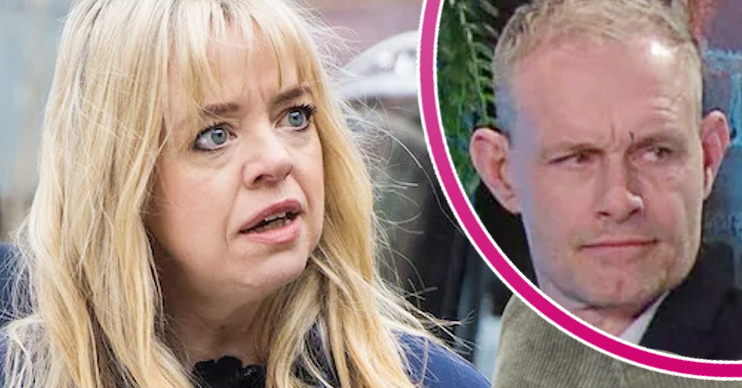 Coronation Street's Toyah, and in a bubble is Nick