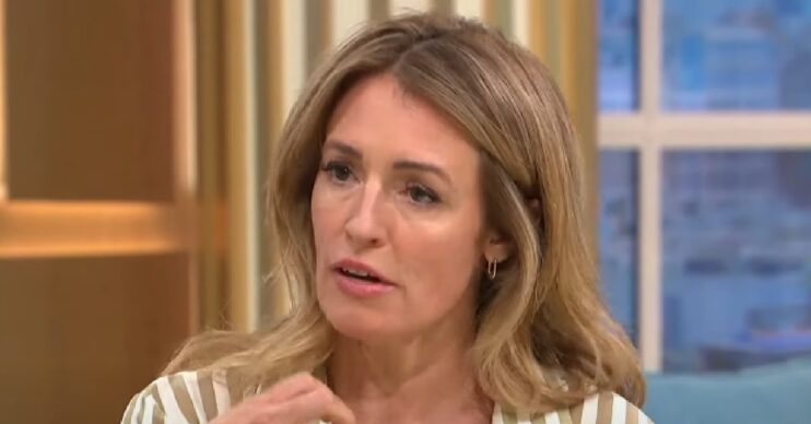 Cat Deeley looks serious on This Morning
