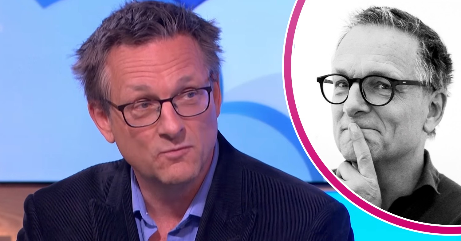 Dr Michael Mosley on This Morning and inset in a black and white picture