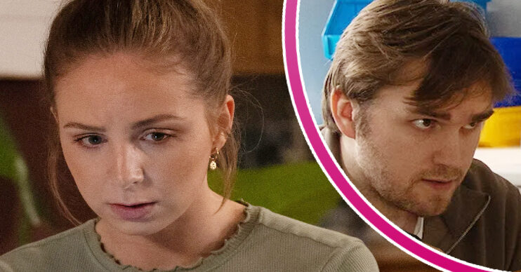 Emmerdale's Belle, and in a bubble is Tom