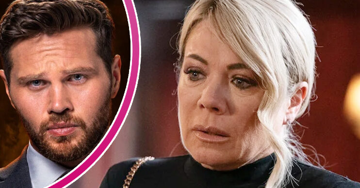 EastEnders' Sharon, and in a bubble is Keanu