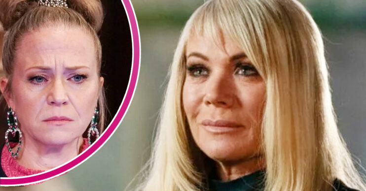 EastEnders' Sharon, and in a bubble is Linda