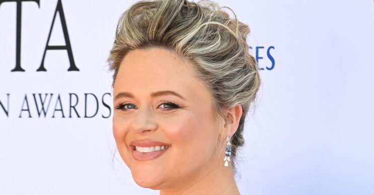 Emily Atack pregnant on the red carpet