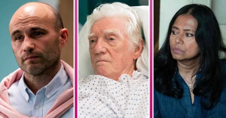 EastEnders spoilers comp image: Teddy, Stevie and Maya (Credit: BBC/Comp ED!)