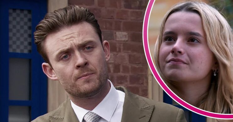 Coronation Street comp image: Joel and a blonde girl (Credit: ITV/Comp ED!)