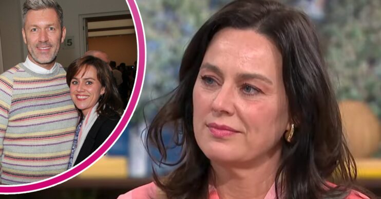 Jill Halfpenny on This Morning and inset with her late partner