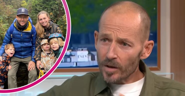 Jonnie Irwin and with his family inset