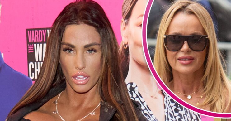 Katie Price posing and Amanda Holden with sunglasses on in ED composite