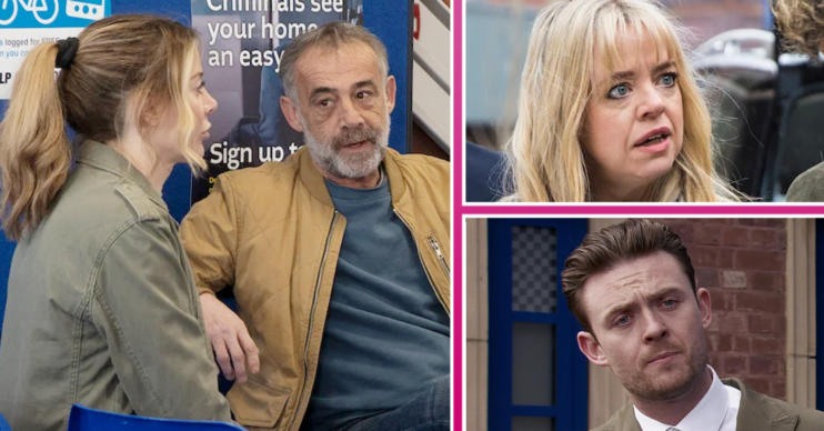 Composite image of Kevin, Abi, Toyah and Joel on Corrie (Credit: ITV/Composite: ED!)
