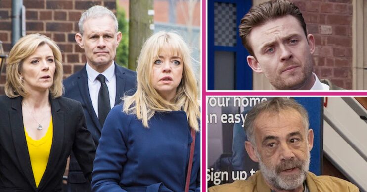 Composite image of Nick, Leanne, Toyah, Joel and Kevin on Corrie (Credit: ITV/Composite: ED!)