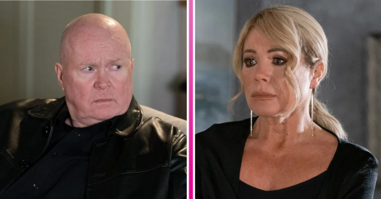 Composite image of Phil and Sharon on EastEnders (Credit: BBC/Composite: ED!)