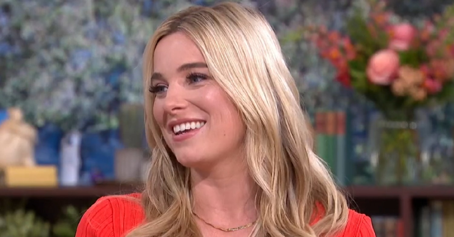 Sian Welby in red dress on This Morning