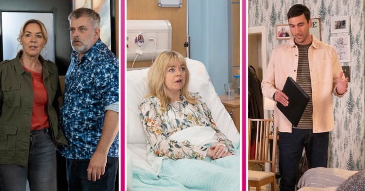 Steve and Cassie, Toyah, and Kit in Coronation Street