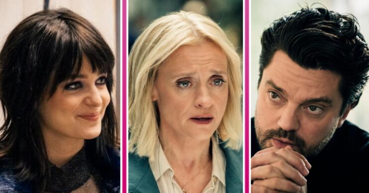 Suspect series 2 - banner featuring headshots of Celine Buckens, Anne-Marie Duff and Dominic Cooper