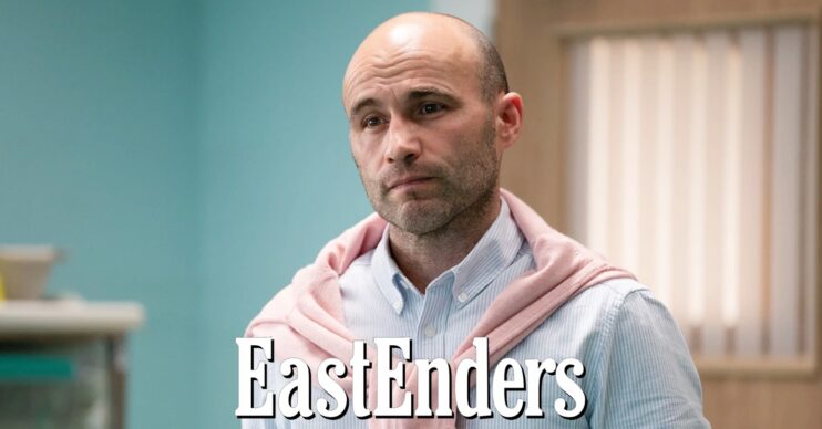 Teddy Mitchell on EastEnders; logo inset (Credit: BBC/Composite: ED!)