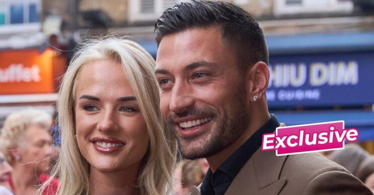 Giovanni Pernice and Molly Brown posing on the red carpet