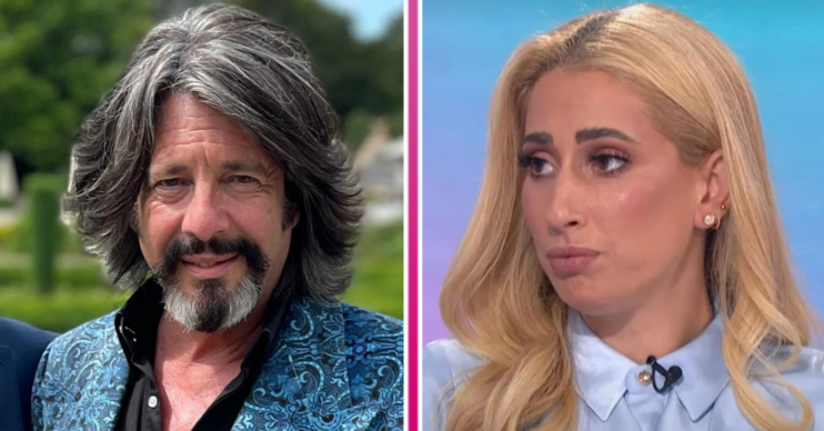 Laurence Llewelyn-Bowen smiling and Stacey Solomon looking serious in ED composite