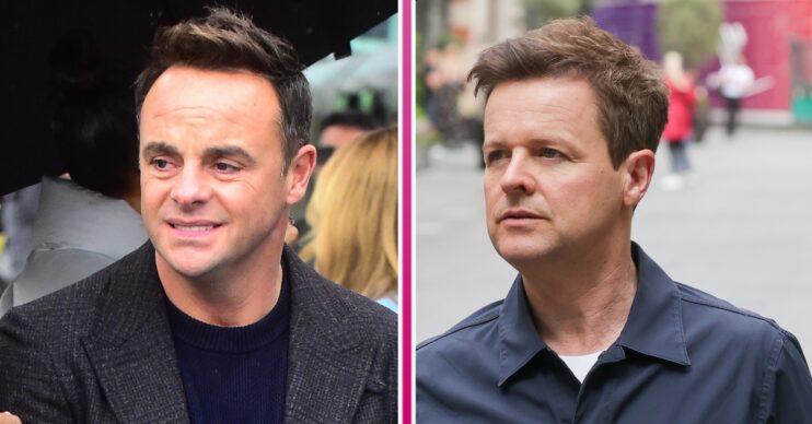 Ant looking concerned / Dec looking stern