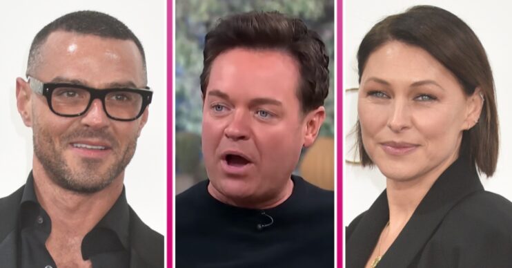 Matt and Emma Willis with Stephen Mulhern looking shocked