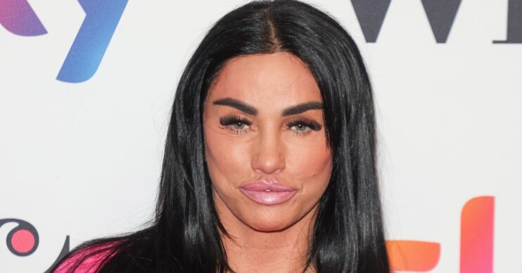Katie Price with straight-faced expression