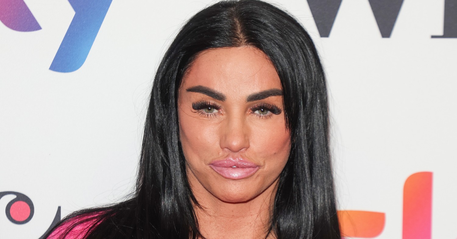 Katie Price with straight-faced expression