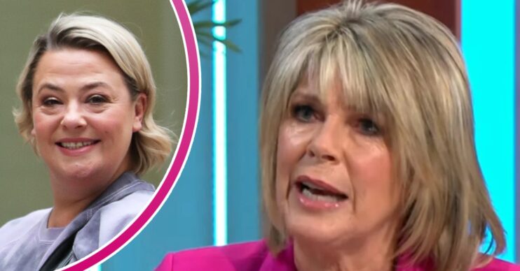 Celebrity make up artist and former wife of Ant McPartlin, Lisa Armstrong, beside a talking Ruth Langsford