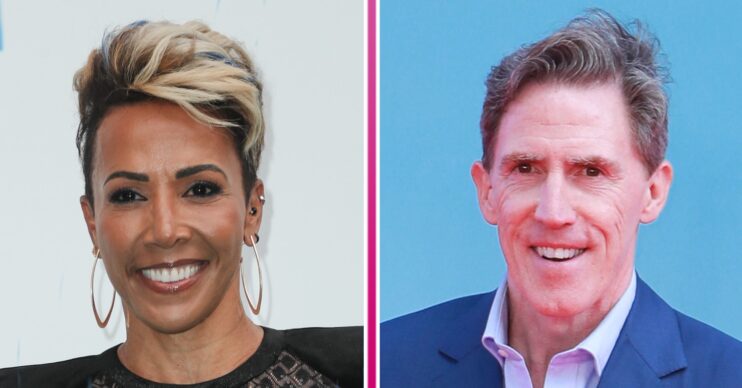 Dame Kelly Holmes and Rob Brydon smiling