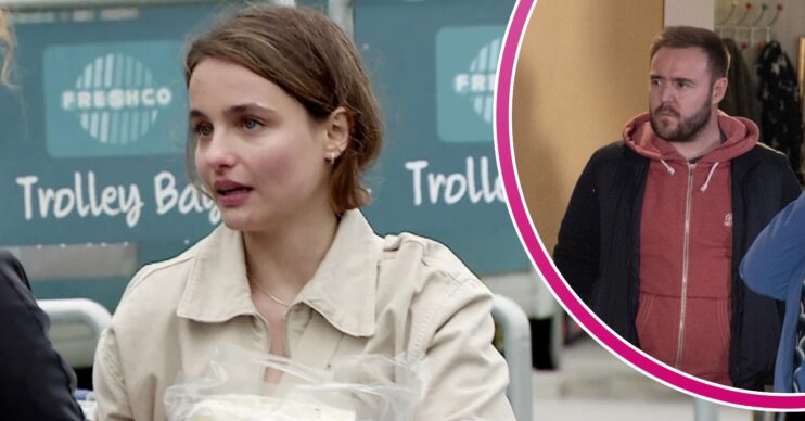 Coronation Street's Alina, and in a bubble is Tyrone