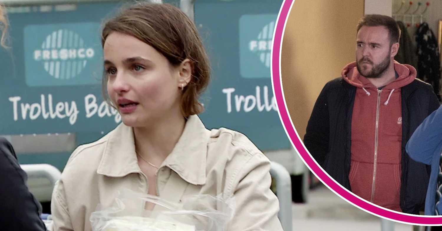 Coronation Street's Alina, and in a bubble is Tyrone
