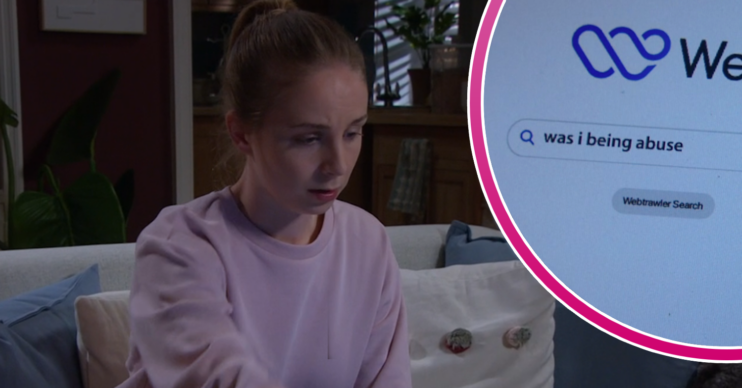 Belle searches abuse online in Emmerdale