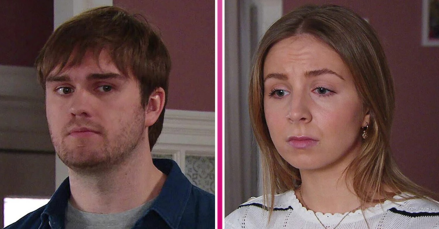 Composite image of Tom and Belle on Emmerdale (Credit: ITV/Composite: ED!)