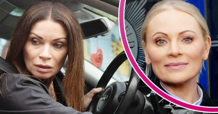 Coronation Street's Carla, and in a bubble is Swain