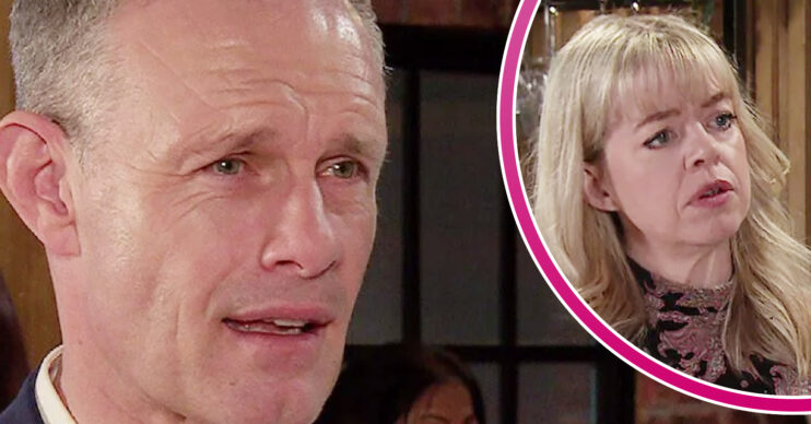 Coronation Street's Nick, and in a bubble is Toyah
