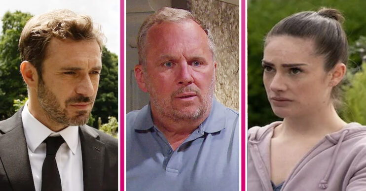 Emmerdale's John Sugden, Will Taylor, Victoria Sugden