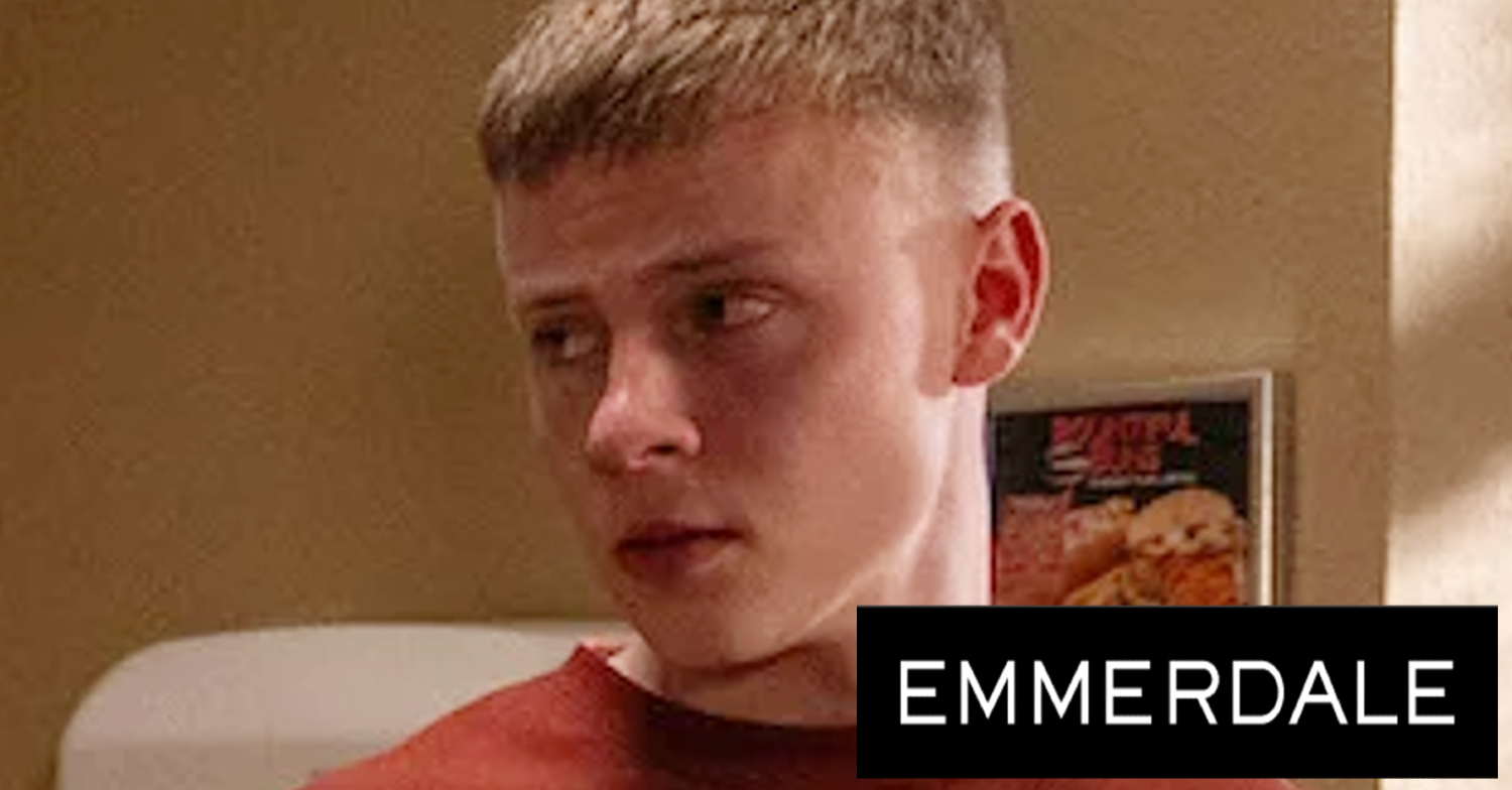 Emmerdale's Samson and the soap logo