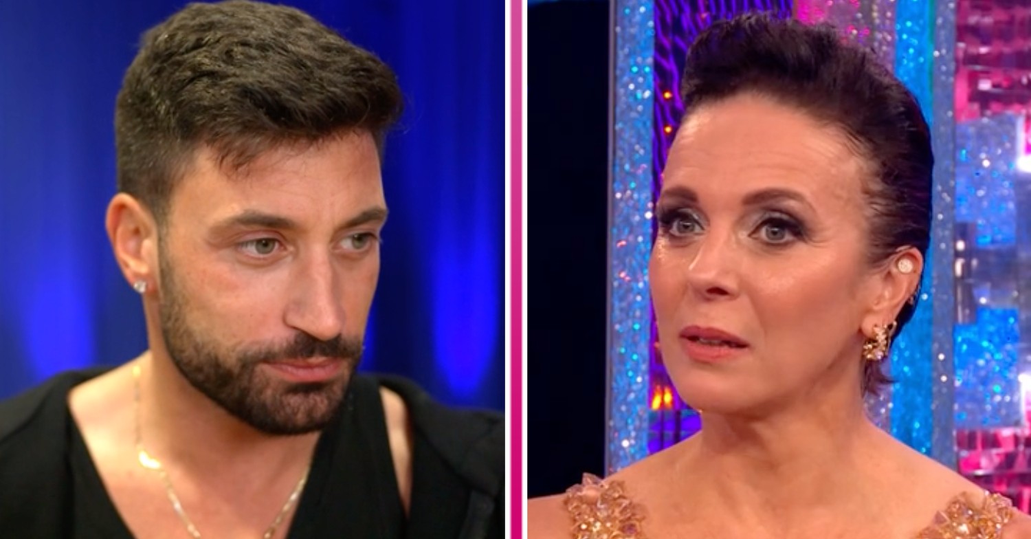 Giovanni Pernice and Amanda Abbington both look serious