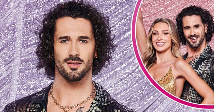 Graziano Di Prima and Zara McDermott against a sparkly backdrop