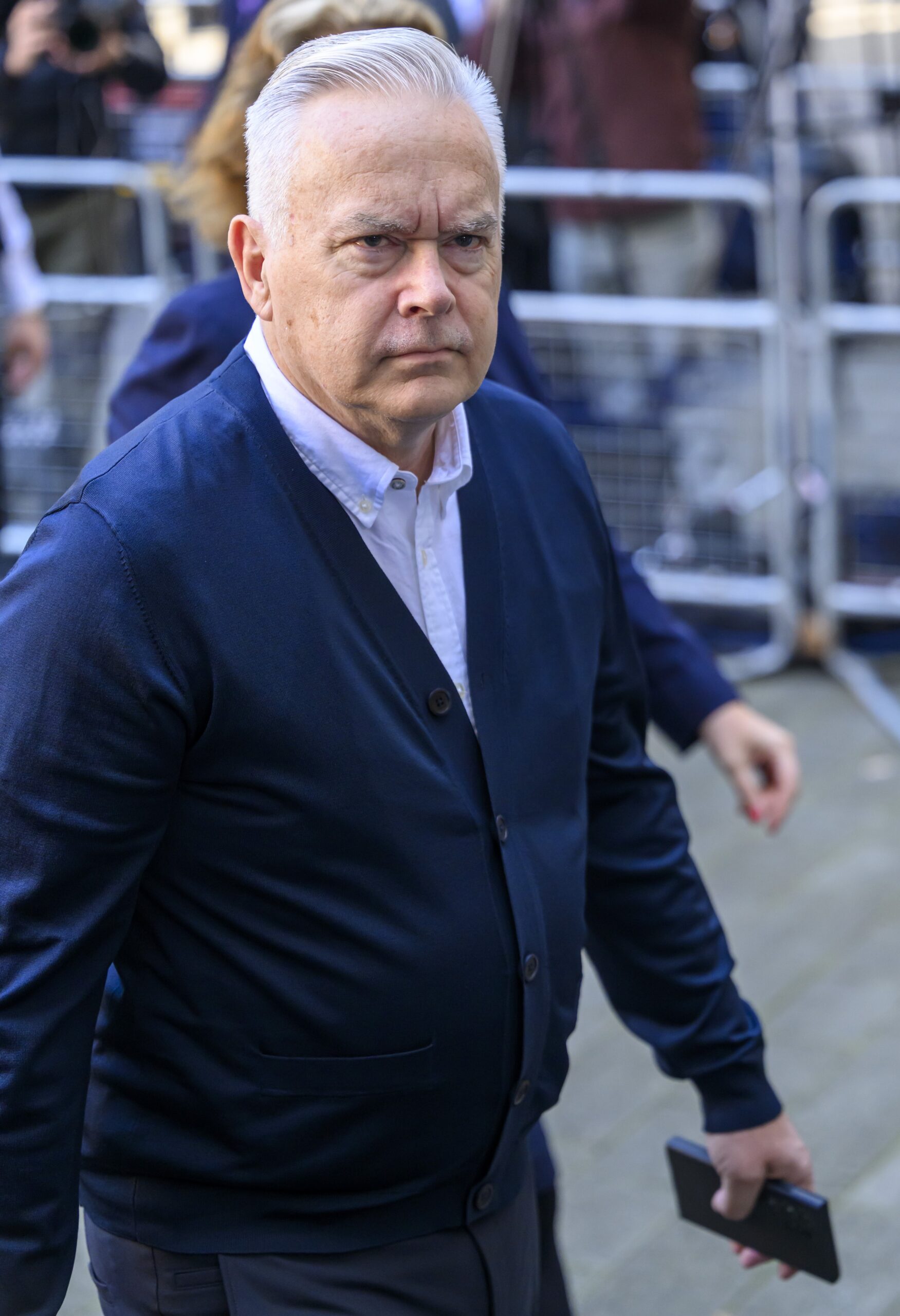 Huw Edwards arriving at court