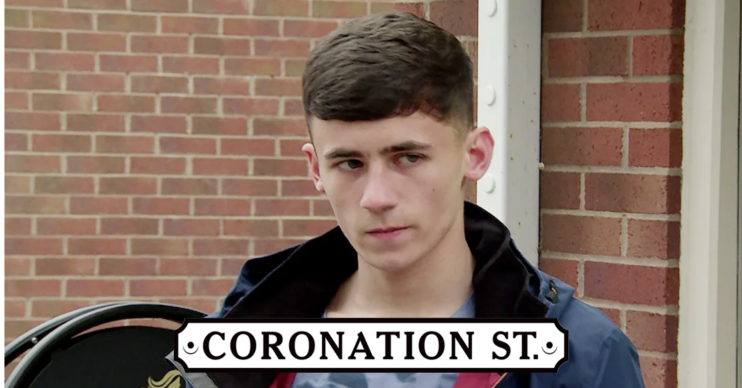 Jack looks moody on Coronation Street; logo inset (Credit: ITV/Composite: ED!)