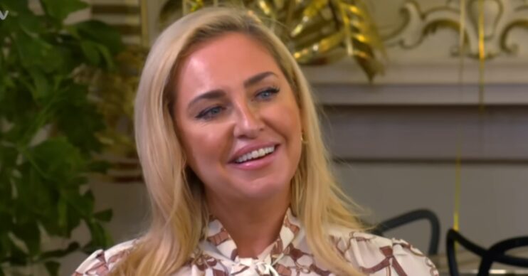 Josie Gibson giving interview