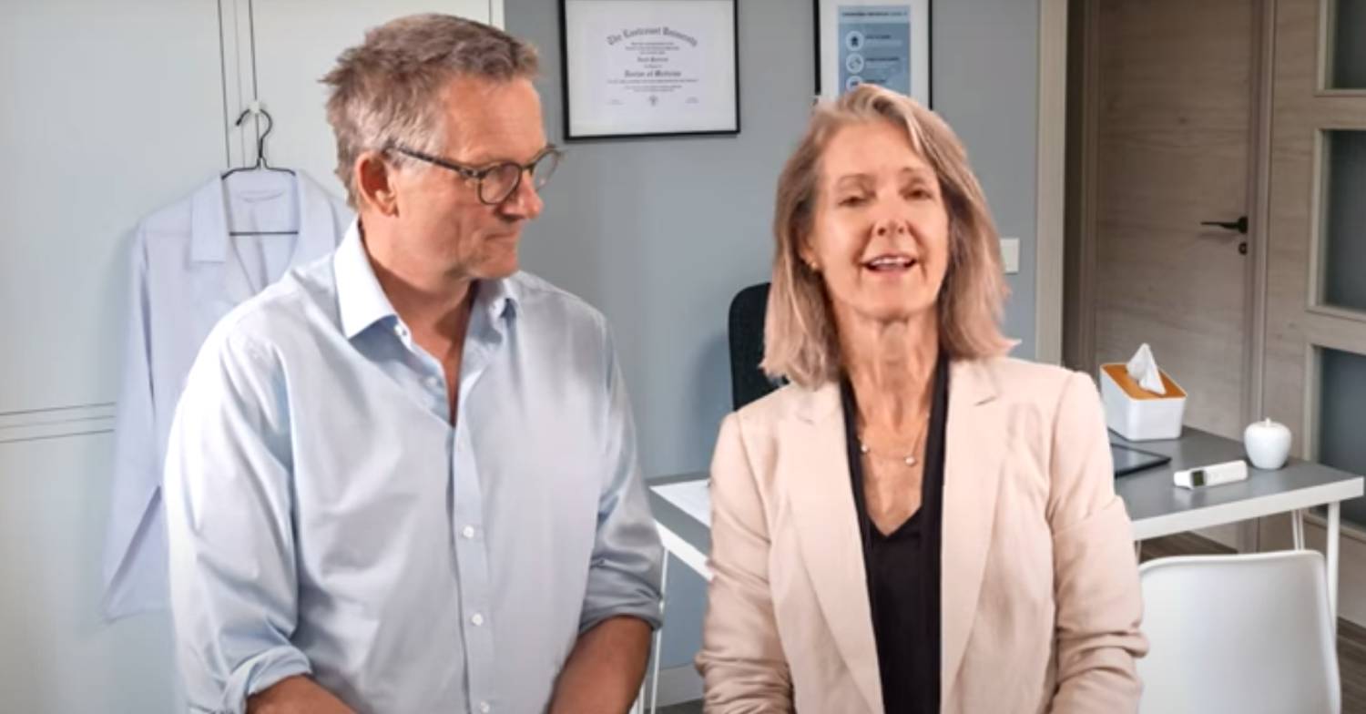Michael Mosley looks at wife Dr Clare Bailey